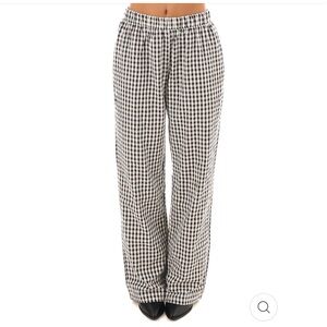 Wide Leg Gingham Pants